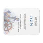 航海のビーチ結婚式テーマ招待状 マグネット (横)