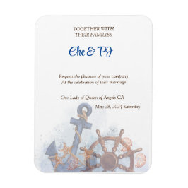 航海のビーチ結婚式テーマ招待状 マグネット