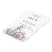 航海のビーチ結婚式テーマ招待状 マグネット (左側)