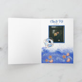 航海のビーチ結婚式テーマ 招待状 (内部)