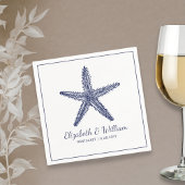 航海のビーチ結婚式ネ素朴ビーブルースターフィッシュ スタンダードカクテルナプキン