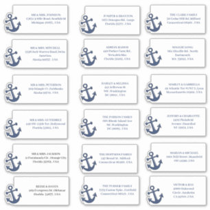 航海のビーチ結婚式招待状住所 シール