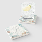 航海のビーチ結婚式 |大理石カスタムコースター ストーンコースター (横)