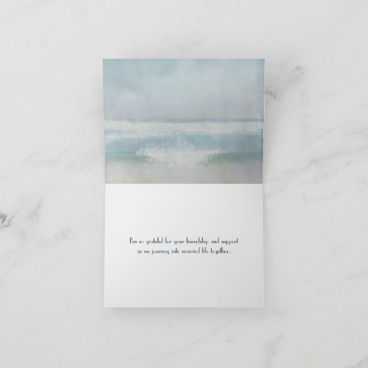 航海のビーチ ウォーターカラー ブライダルシャワー サンクス サンキューカード (内部)