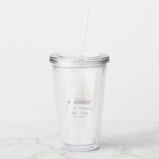 航海のファミリーボートトリップセーリングカスタム アクリルタンブラー (裏面)