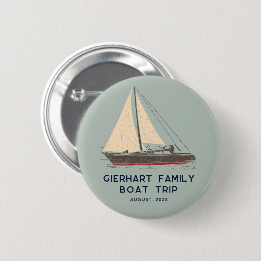 航海のファミリーボートトリップセーリングカスタム 缶バッジ (正面&裏面)