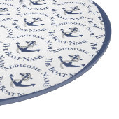 航海のファミリーボートネームネイビーいかり カッティングボード (角)