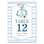 航海のフローラいかりブルーストライプビーチ結婚式 テーブルナンバー (正面)