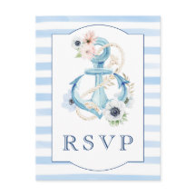 航海のフローラブストライプルービーチ結婚式RSVP