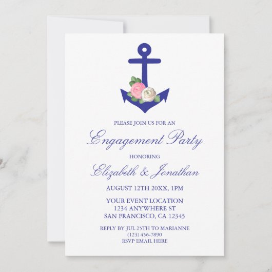 航海のフローラ夏婚約パーティ 招待状 (正面)