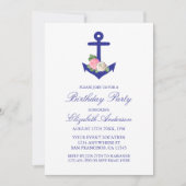 航海のフローラ夏誕生日 招待状 (正面)