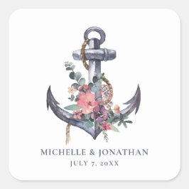 航海のフローラ結婚いかりの景品好意バッグ スクエアシール