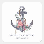 航海のフローラ結婚いかりの景品好意バッグ スクエアシール (正面)