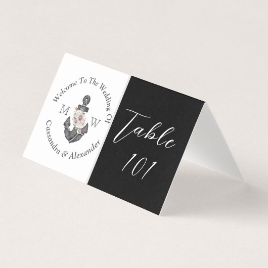 航海のフローラ結婚いかり白黒 (正面)