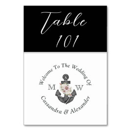 航海のフローラ結婚いかり白黒 テーブルナンバー