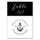 航海のフローラ結婚いかり白黒 テーブルナンバー (正面)