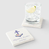 航海のフローラ結婚の夏 ストーンコースター (横)