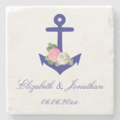 航海のフローラ結婚の夏 ストーンコースター (正面)