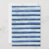 航海のフローラ·ブル王室のーと金ゴールドブライダルシャワー 招待状 (裏面)