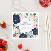 航海のフローラ | モノグラム結婚ス スタンダードカクテルナプキン (インサイチュ)