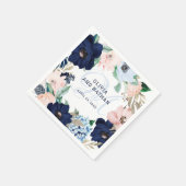 航海のフローラ | モノグラム結婚ス スタンダードカクテルナプキン (角)