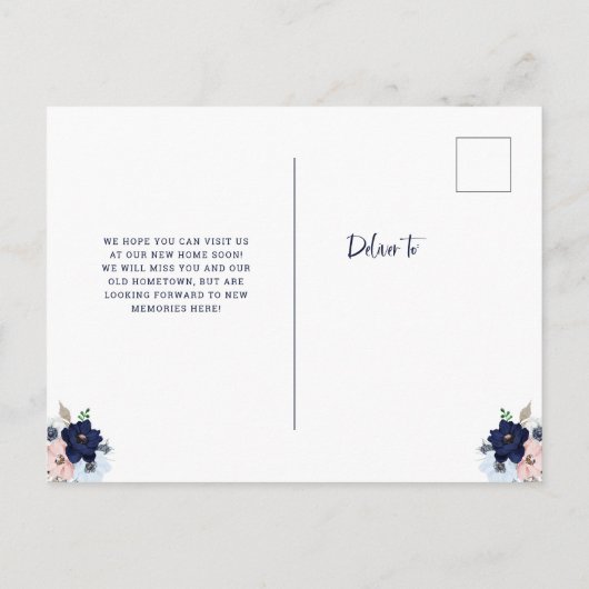 航海のフローラ|新しい住所の引っ越し案内 案内ポストカード (裏面)