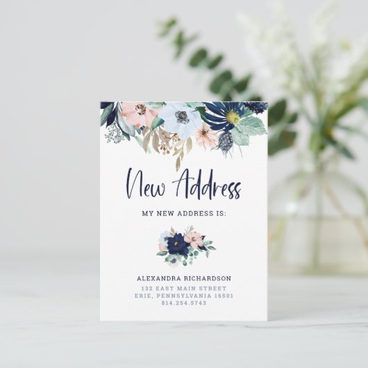 航海のフローラ|新しい住所の引っ越し案内 案内ポストカード (スタンド正面)