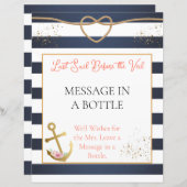 航海のブライダルシャワーのボトル記号 (正面/裏面)