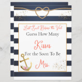 航海のブライダルシャワー数のキス (正面/裏面)