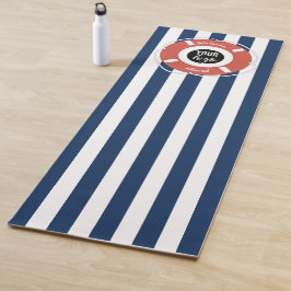 航海のブルーストライプのウェルカムボートのロゴ ヨガマット