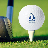 航海のブルー帆船名門私立校風のパーソナライズされた ゴルフボール