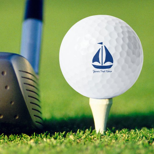 航海のブルー帆船名門私立校風のパーソナライズされた ゴルフボール