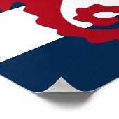 航海のプリント赤、海軍、白 ポスター (角)