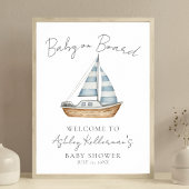 航海のベビーオンボードシャワー歓迎サイン ポスター