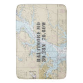 航海のボルチモアMD経度緯度グラフ バスマット (正面縦)