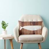 航海のマッコウホエールシルエット&ウッドプランク ランバークッション (椅子)