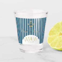 航海のメイドオブオナー ゴールドアンカー 結婚式ロゴ ショットグラス