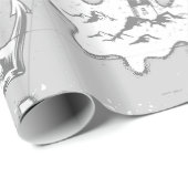 航海のモノトーンアンティーク海賊地図 ラッピングペーパー (ロールコーナー)