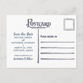 航海のヨットでの結婚式　Save the Date 案内ポストカード (裏面)