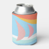 航海のヨットアットシーモダングラフィックプリント 缶クーラー (缶正面)