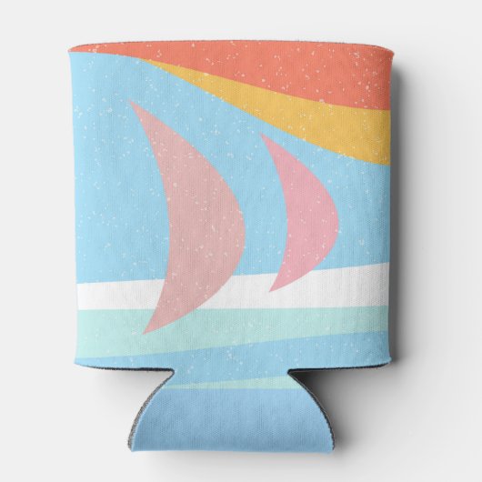 航海のヨットアットシーモダングラフィックプリント 缶クーラー (裏面)