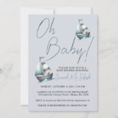 航海のヨットベビーシャワー招待状 招待状 (正面)