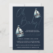 航海のヨットベビーシャワー招待状 招待状 (正面)