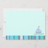 航海のヨット 赤ちゃん男の子 シャワー招待状 招待状 (裏面)