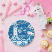 航海のライトハウスビーチパーティー紙プレート ペーパープレート (パーティー)