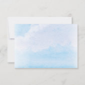 航海のライトハウス水モダン色結婚の 出欠カード (裏面)