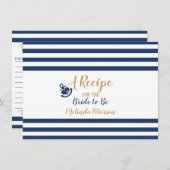 航海のレシピカード – ネイビー&金ゴールド (正面/裏面)