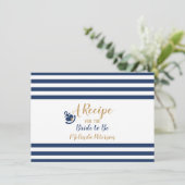 航海のレシピカード – ネイビー&金ゴールド (スタンド正面)