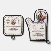 航海のレシピ写真テンプレートいかりパターン 鍋つかみ&鍋敷きセット (正面)