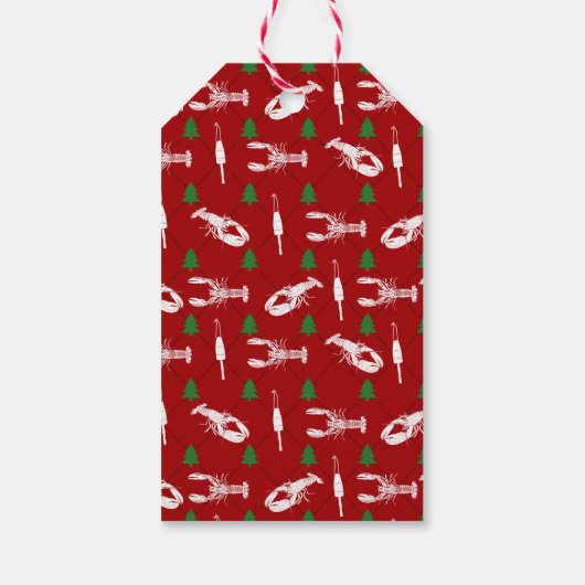 航海のロブスターパーソナライズされたクリスマス ギフトタグ (裏面)